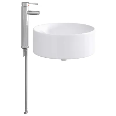 vidaXL Umivalnik za kopalnico Krom 40,5 x 40,5 x 15,5 cm Kovina