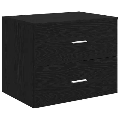 vidaXL Kopalniška omarica na steni Črni hrast 62,5 x 44,5 x 50 cm