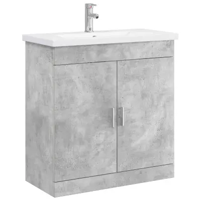 vidaXL Komplet pohištva za kopalnico Betonsko siva 81 x 40 x 84,5 cm