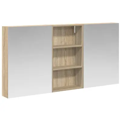 vidaXL Komplet omaric za kopalnico s polico 3 pcs 140 x 14,5 x 70 cm