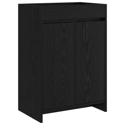 vidaXL Kopalniški kabinet pod umivalnikom Črni hrast 56 x 37,5 x 81 cm