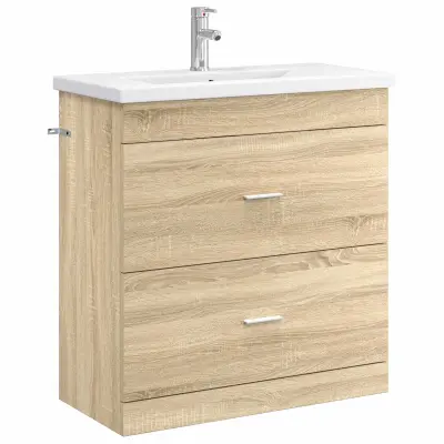 vidaXL Komplet pohištva za kopalnico Sonoma hrast 81 x 40 x 84,5 cm