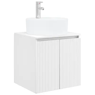 vidaXL Umivalnik s pritrditev na steno Bela 49,5 x 44,5 x 65 cm
