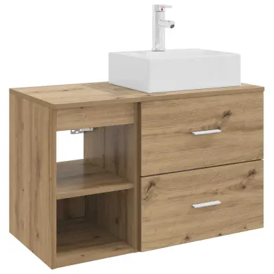 vidaXL Komplet pohištva za kopalnico 2 pcs Artisan hrast