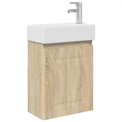 vidaXL Kopalniška omarica s tapo Sonoma hrast 45,5 x 22,5 x 84 cm