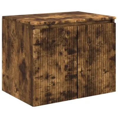 vidaXL Omejen kabineta za kopalnico Dimljen hrast 62,5 x 44,5 x 50 cm