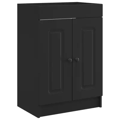 vidaXL Omarica pod umivalnikom Črna 78,5 x 37,5 x 81 cm Inženirski les