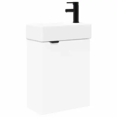 vidaXL Kopalniška omarica s tapo Bela 45,5 x 22,5 x 84 cm