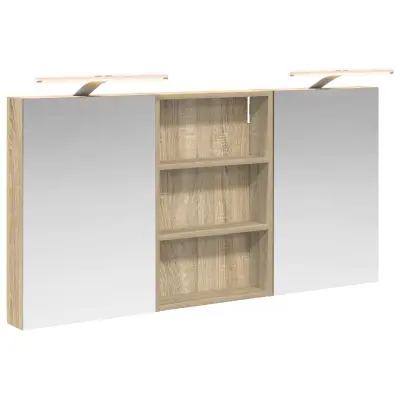 vidaXL Komplet omaric za kopalnico s polico 3 pcs 120 x 10,5 x 60,5 cm