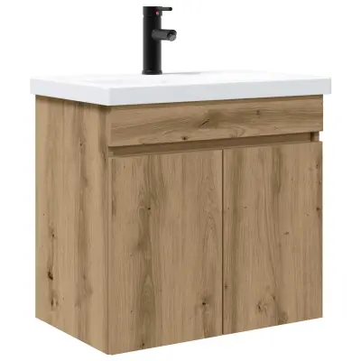 vidaXL Kopalniška omarica s tapo Artisan hrast 61 x 40 x 74,5 cm