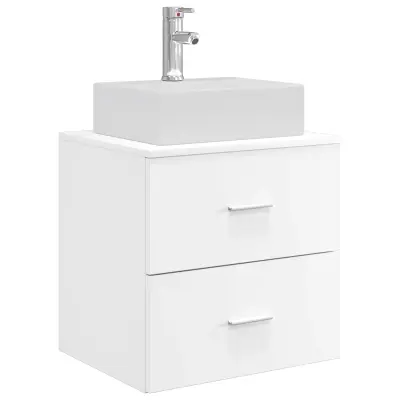 vidaXL Umivalnik s pritrditev na steno Bela 49,5 x 41 x 62,5 cm