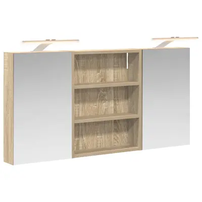 vidaXL Komplet omaric za kopalnico s polico 3 pcs 100 x 10,5 x 50 cm