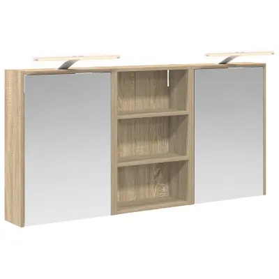 vidaXL Komplet omaric za kopalnico s polico 3 pcs 126 x 16 x 62,5 cm