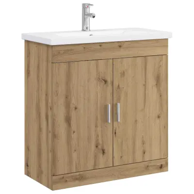 vidaXL Komplet pohištva za kopalnico Artisan hrast 81 x 40 x 84,5 cm