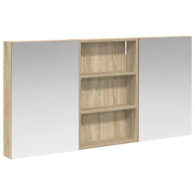 vidaXL Komplet omaric za kopalnico s polico 3 pcs 120 x 10,5 x 60,5 cm