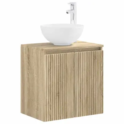 vidaXL Umivalnik s pritrditev na steno Sonoma hrast 49,5 x 35 x 63 cm