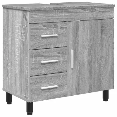 vidaXL Kopalniška enota Siva Sonoma 60 x 35 x 60 cm Inženirski les