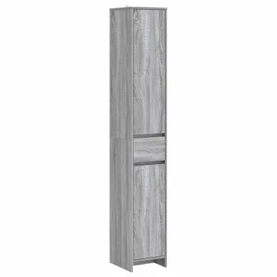 vidaXL Kopalniška omarica Siva Sonoma 30 x 33 x 190 cm Inženirski les