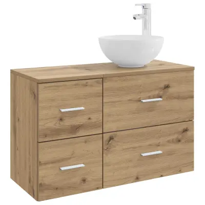 vidaXL Komplet pohištva za kopalnico 2 pcs Artisan hrast