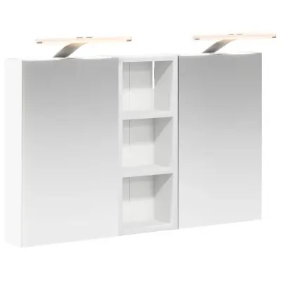 vidaXL Komplet omaric za kopalnico z LED lučmi 3 pcs 80 x 10,5 x 50 cm
