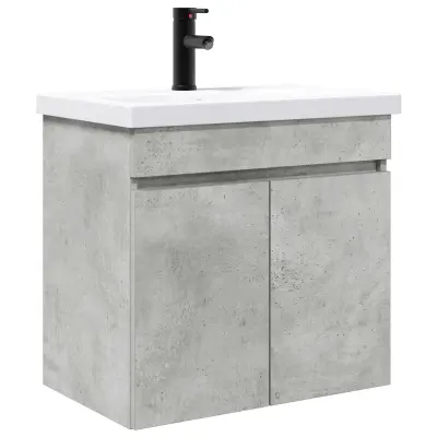 vidaXL Kopalniška omarica s tapo Betonsko siva 61 x 40 x 74,5 cm