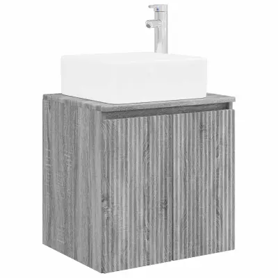 vidaXL Umivalnik s pritrditev na steno Siva Sonoma 49,5 x 41 x 63 cm