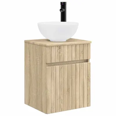 vidaXL Visoka umivalnik s police Sonoma hrast 39 x 41 x 64,5 cm