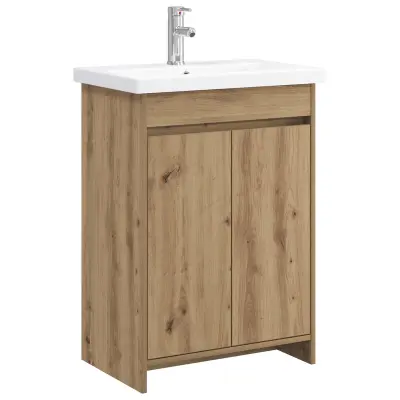 vidaXL Komplet pohištva za kopalnico Artisan hrast 81 x 40 x 84,5 cm