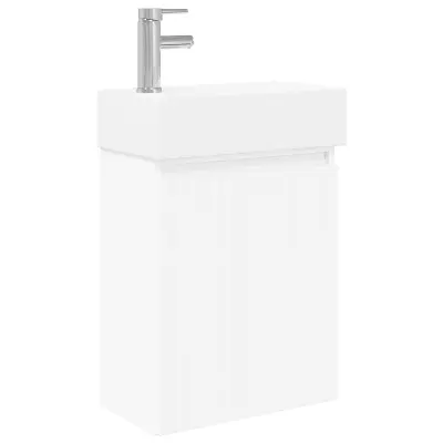 vidaXL Kopalniška omarica s tapo Bela 45,5 x 22,5 x 84 cm
