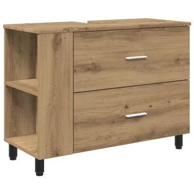 vidaXL Kopalniška enota Artisan hrast 80 x 35 x 60 cm Inženirski les