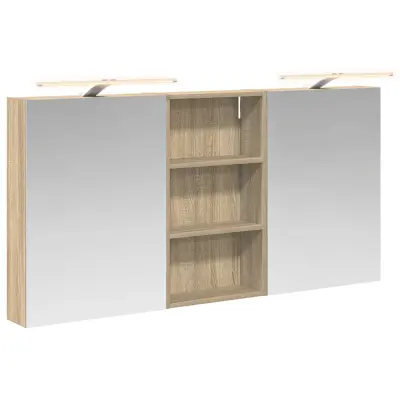 vidaXL Komplet omaric za kopalnico s polico 3 pcs 140 x 14,5 x 70 cm