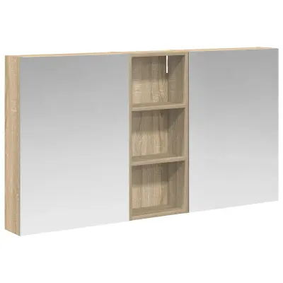 vidaXL Komplet omaric za kopalnico s polico 3 pcs 130 x 14,5 x 70 cm