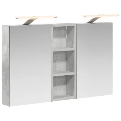 vidaXL Komplet omaric za kopalnico z LED lučmi 3 pcs 80 x 10,5 x 50 cm