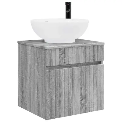 vidaXL Visoka umivalnik s police Siva Sonoma 49 x 44,5 x 66,5 cm