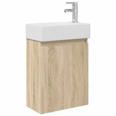 vidaXL Kopalniška omarica s tapo Sonoma hrast 45,5 x 22,5 x 84 cm
