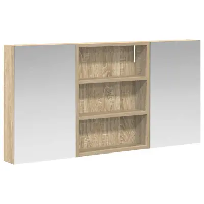 vidaXL Komplet omaric za kopalnico s polico 3 pcs 100 x 10,5 x 50 cm