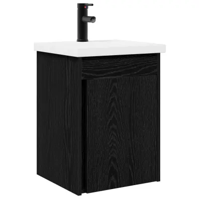 vidaXL Kopalniška omarica s tapo Črni hrast 42 x 40 x 74,5 cm