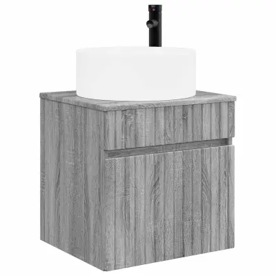 vidaXL Visoka umivalnik s police Siva Sonoma 49 x 44,5 x 65,5 cm
