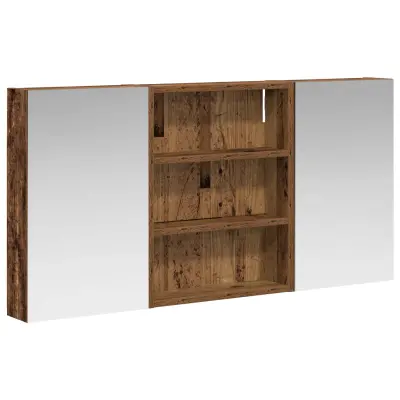 vidaXL Komplet omaric za kopalnico s polico 3 pcs 100 x 10,5 x 50 cm