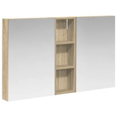 vidaXL Komplet omaric za kopalnico s polico 3 pcs 100 x 10,5 x 60,5 cm