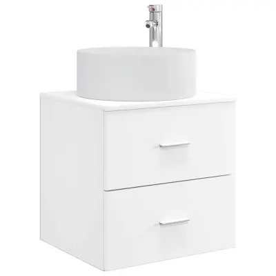 vidaXL Umivalnik s pritrditev na steno Bela 49,5 x 44,5 x 65,5 cm