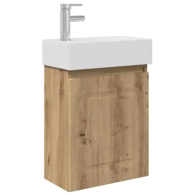 vidaXL Kopalniška omarica s tapo Artisan hrast 45,5 x 22,5 x 84 cm