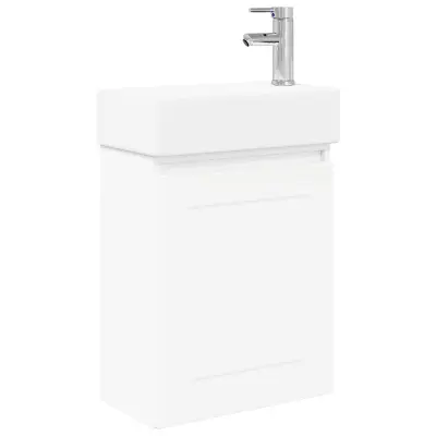 vidaXL Kopalniška omarica s tapo Bela 45,5 x 22,5 x 84 cm