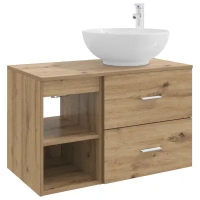 vidaXL Komplet pohištva za kopalnico 2 pcs Artisan hrast