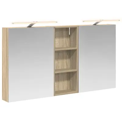 vidaXL Komplet omaric za kopalnico s polico 3 pcs 130 x 14,5 x 70 cm