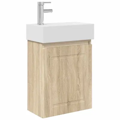 vidaXL Kopalniška omarica s tapo Sonoma hrast 45,5 x 22,5 x 84 cm