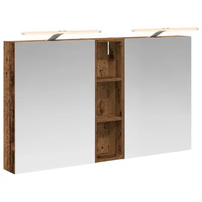 vidaXL Komplet omaric za kopalnico s polico 3 pcs 120 x 14,5 x 70 cm