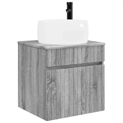 vidaXL Visoka umivalnik s police Siva Sonoma 49 x 44,5 x 66 cm