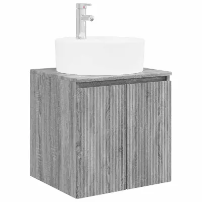 vidaXL Umivalnik s pritrditev na steno Siva Sonoma 49,5 x 44,5 x 65 cm