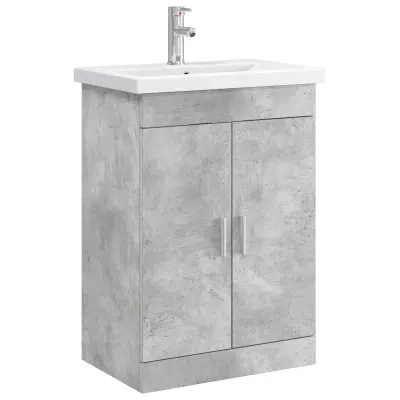 vidaXL Komplet pohištva za kopalnico Betonsko siva 61 x 40 x 84,5 cm